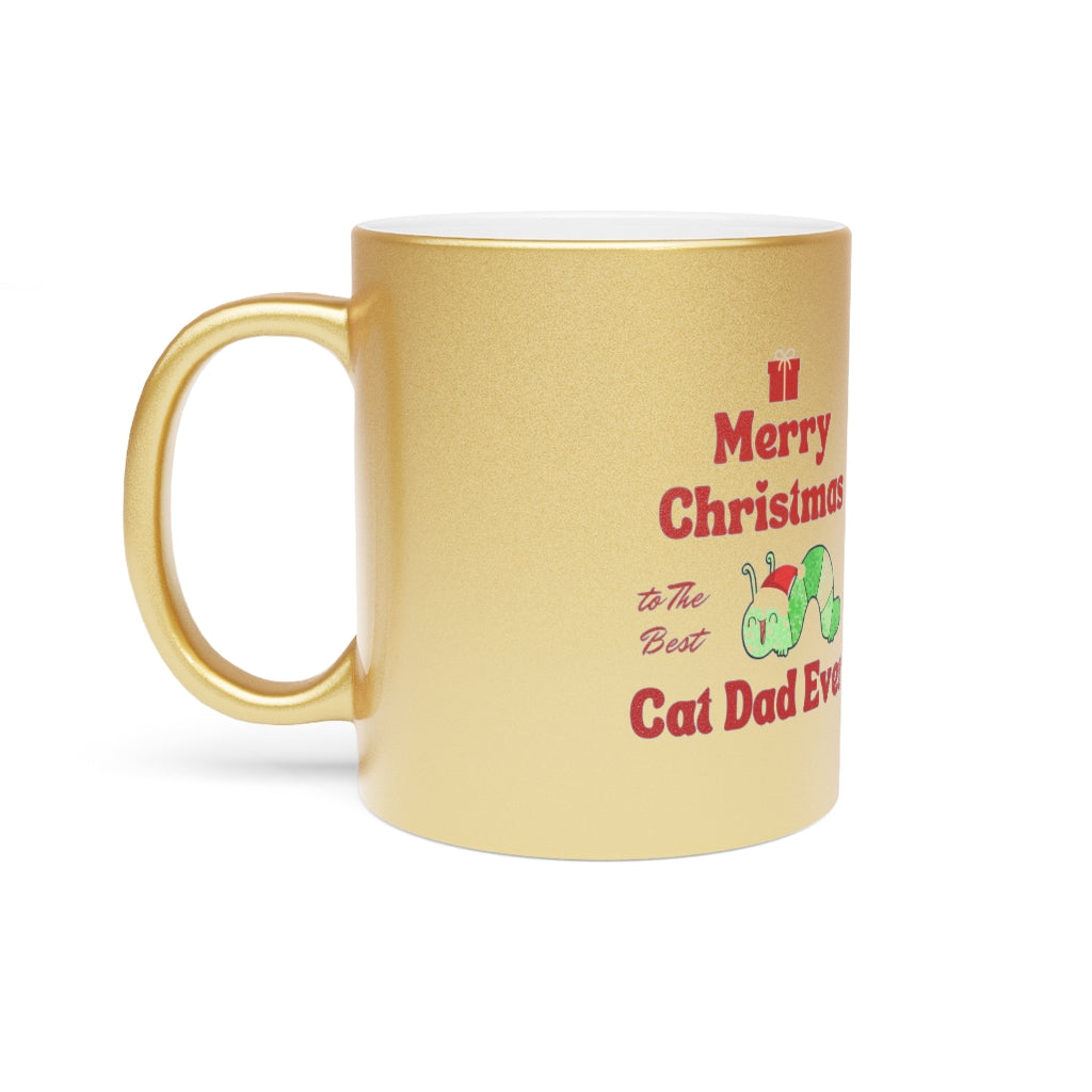 Monarch Love - Best Cat Dad Ever - Metallic Mug (Silver / Gold)