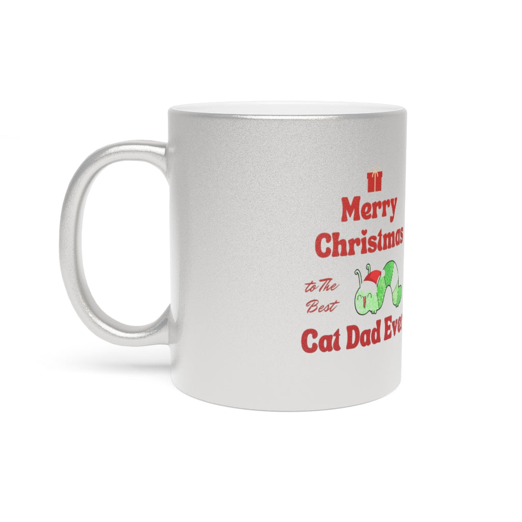 Monarch Love - Best Cat Dad Ever - Metallic Mug (Silver / Gold)