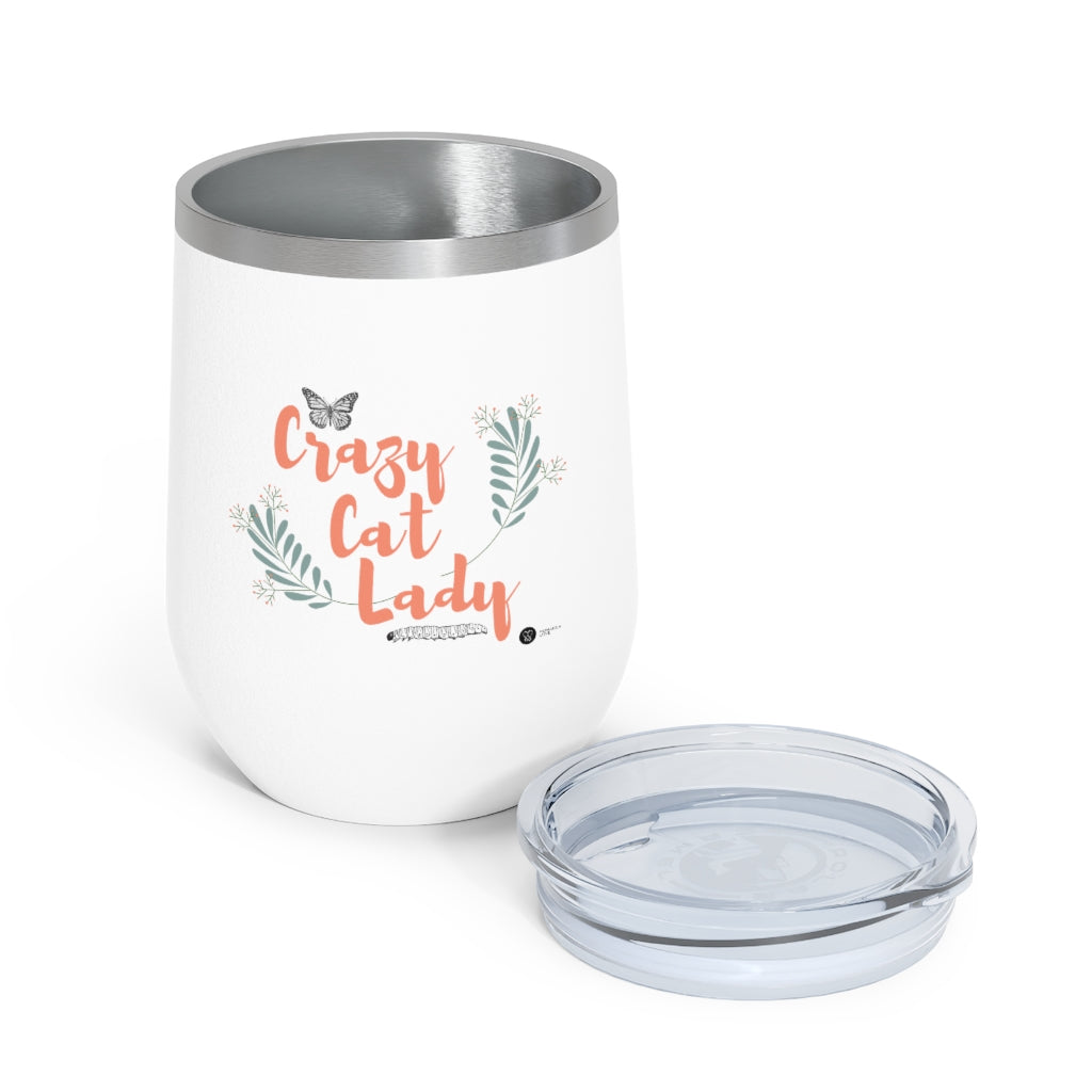 Monarch Love - Crazy Cat Lady -12oz Insulated Wine Tumbler