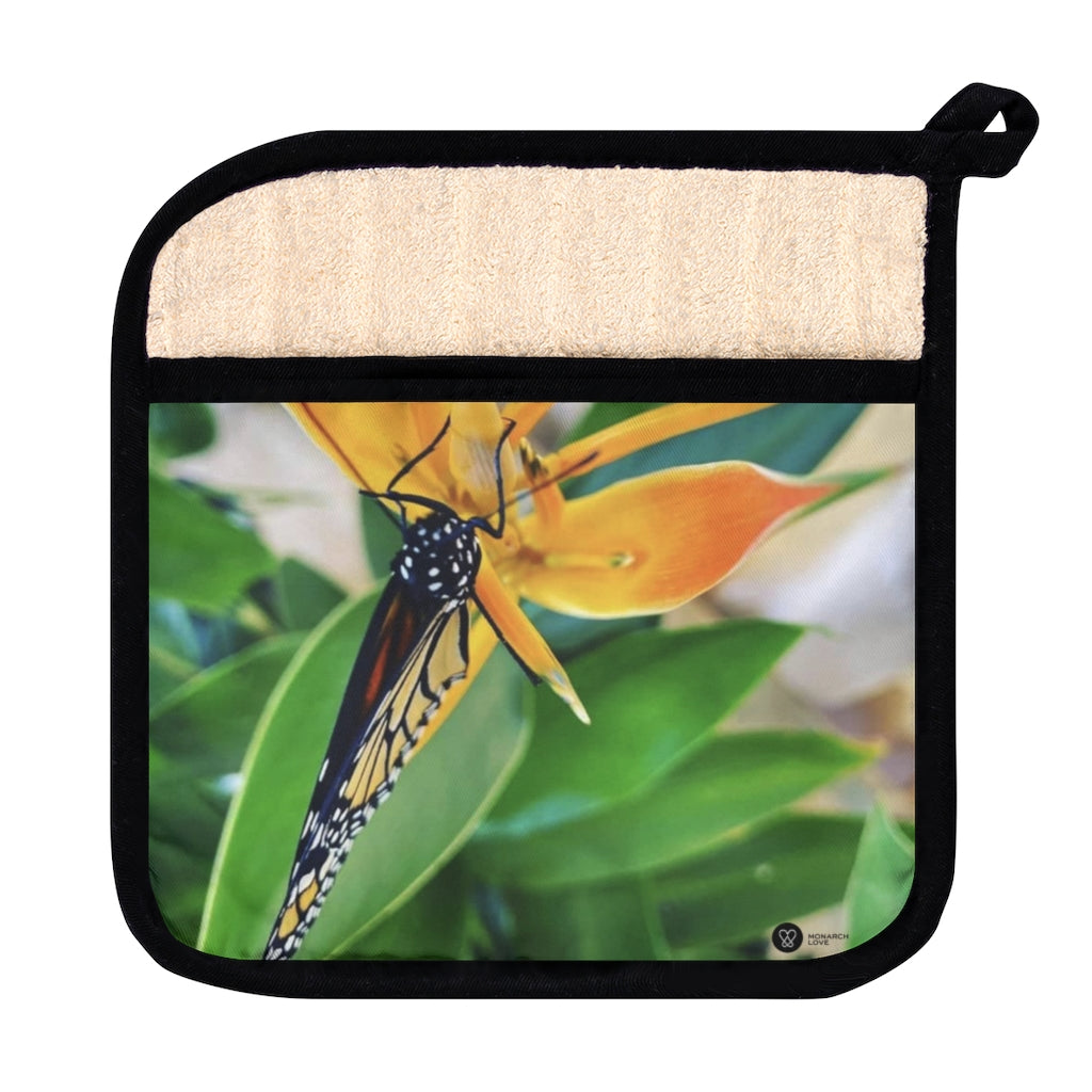 Monarch Love- Pot Holder with Pocket