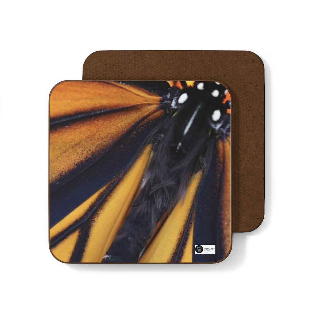 Monarch Love - Fluffy Butterfly - Hardboard Back Coaster