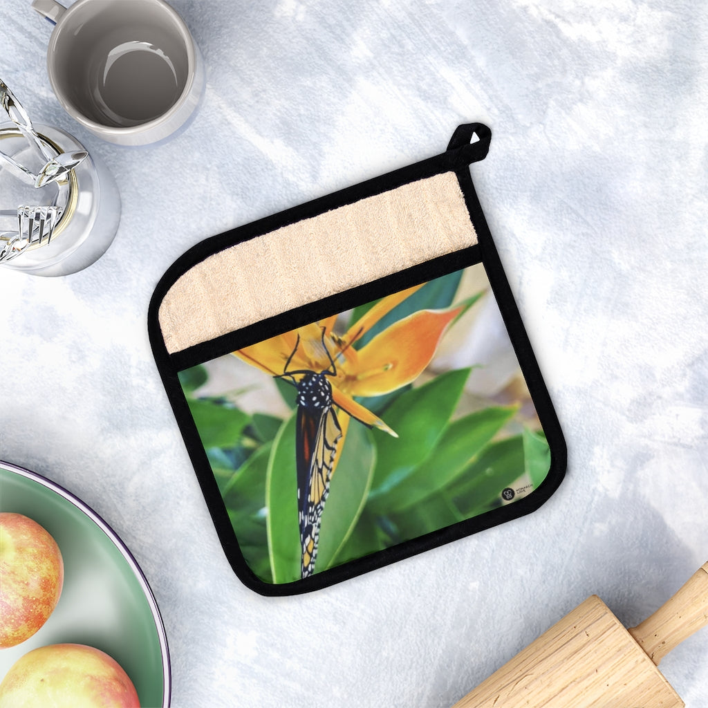 Monarch Love- Pot Holder with Pocket