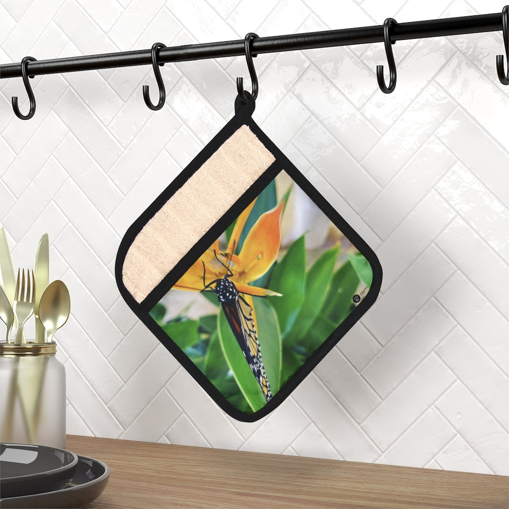 Monarch Love- Pot Holder with Pocket