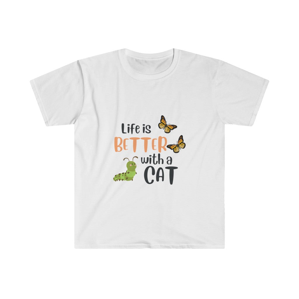 Monarch Love - Life is Better with a Cat - Unisex Softstyle T-Shirt