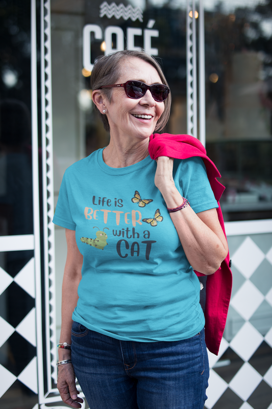 Monarch Love - Life is Better with a Cat - Unisex Softstyle T-Shirt