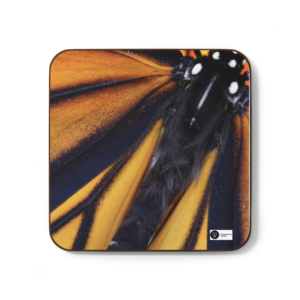 Monarch Love - Fluffy Butterfly - Hardboard Back Coaster