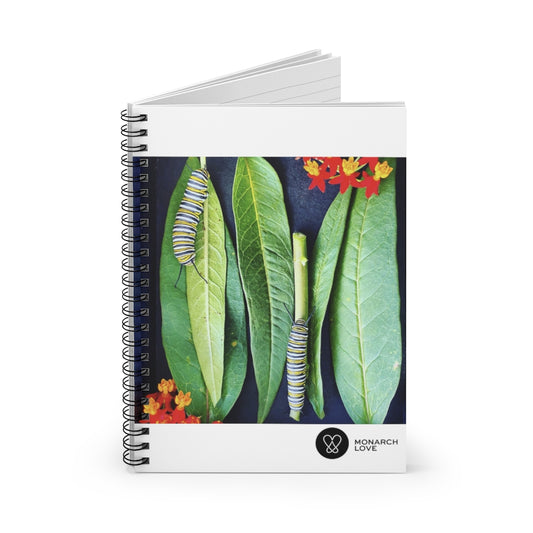 Monarch Love - Two Caterpillars - Spiral Notebook - Ruled Line