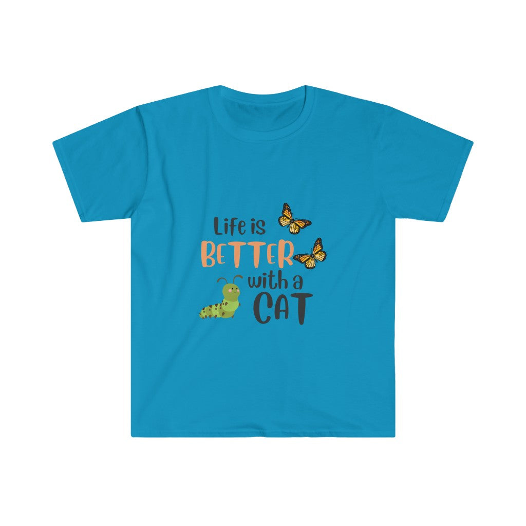 Monarch Love - Life is Better with a Cat - Unisex Softstyle T-Shirt