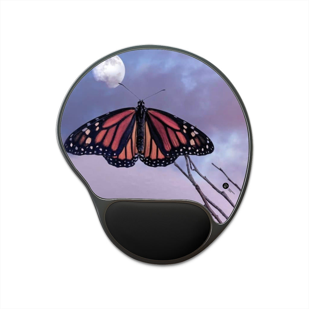 Monarch Love - Moon Butterfly - Mouse Pad With Wrist Rest