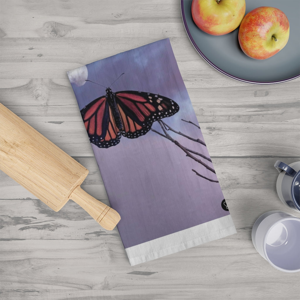 Monarch - Butterfly and the Moon - Tea Towel