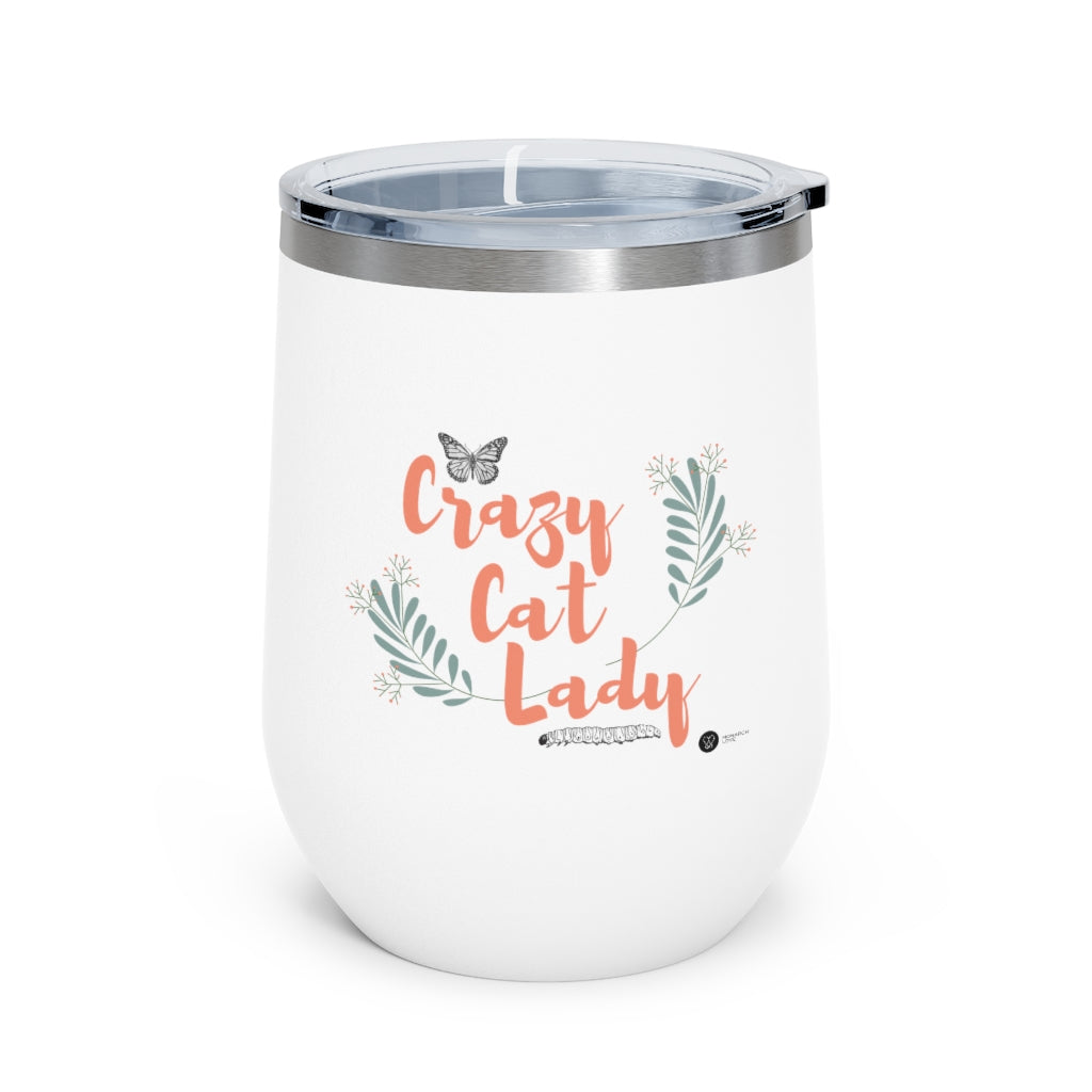 Monarch Love - Crazy Cat Lady -12oz Insulated Wine Tumbler